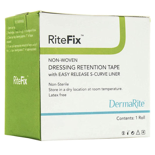 Water Resistant Dressing Retention Tape with Liner RiteFix™ White 3 Inch X 11 Yard Nonwoven NonSterile - 68311