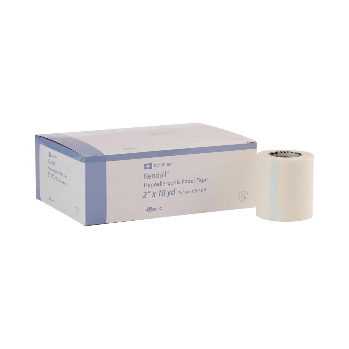 Hypoallergenic Medical Tape Kendall™ Hypoallergenic White 2 Inch X 10 Yard Paper NonSterile - 2419C
