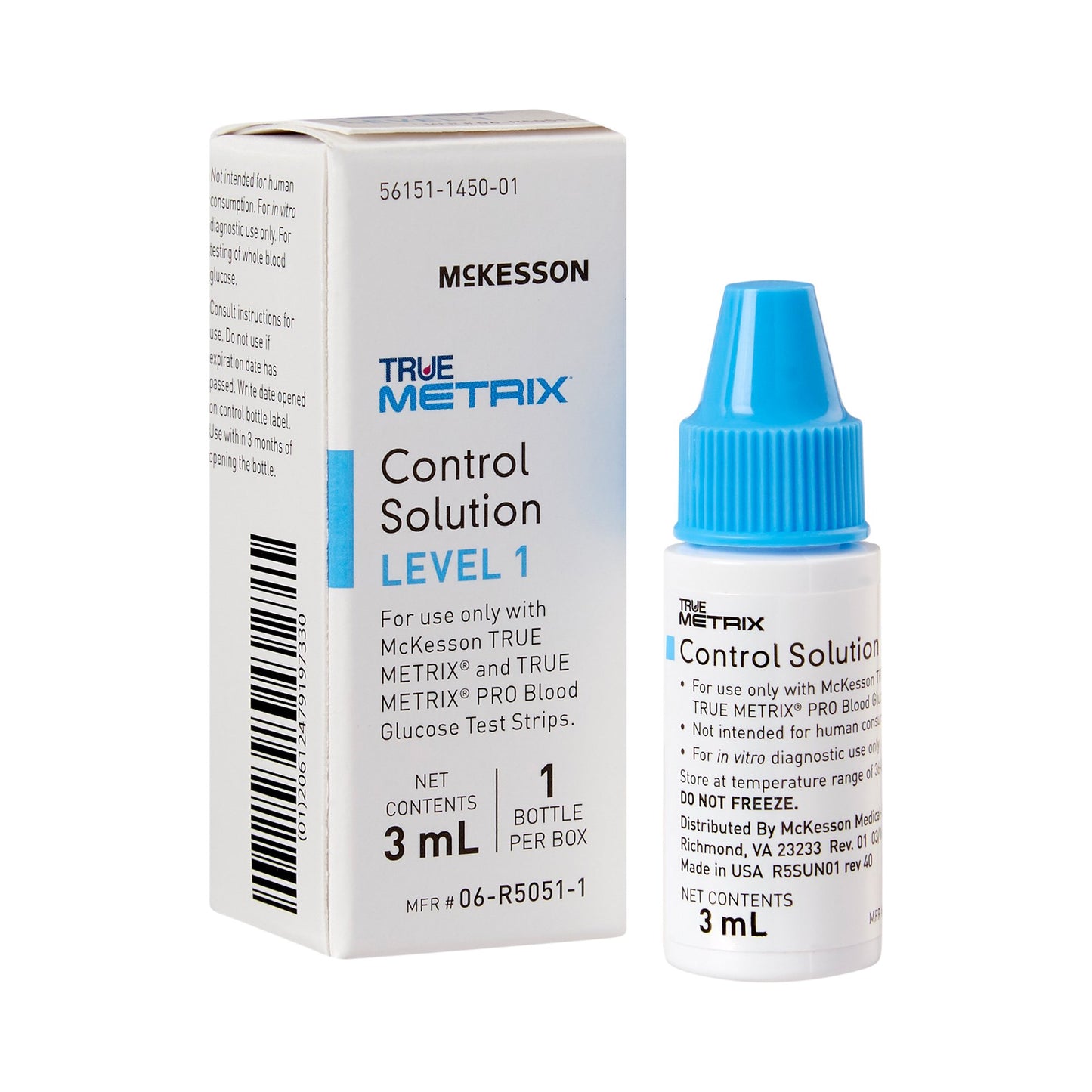 Blood Glucose Control Solution McKesson TRUE METRIX® 3 mL Level 1 - 06-R5051-1