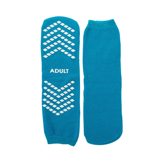 Slipper Socks McKesson Unisex Adult Large Single Tread Single Patient Use Teal - 16-SCE1