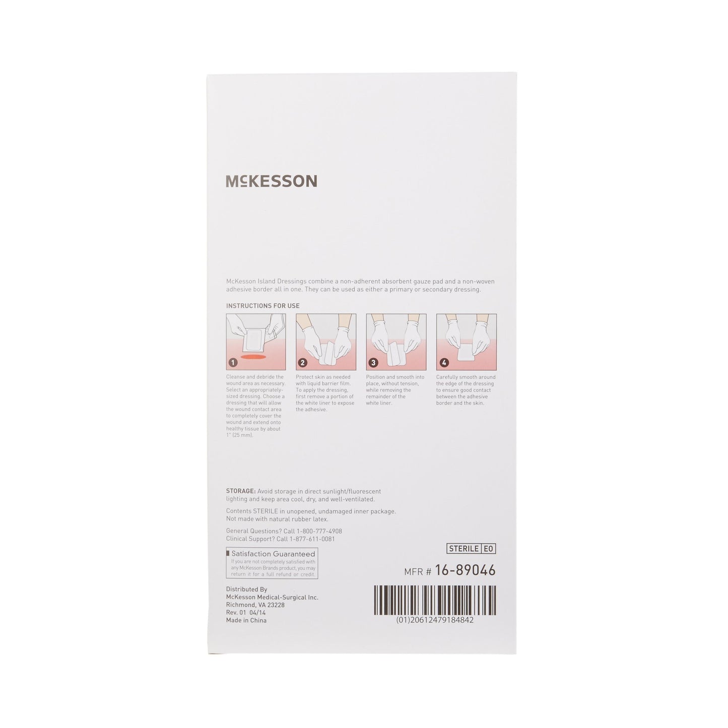 McKesson White Adhesive Dressing, 4 x 6 Inch 16-89046