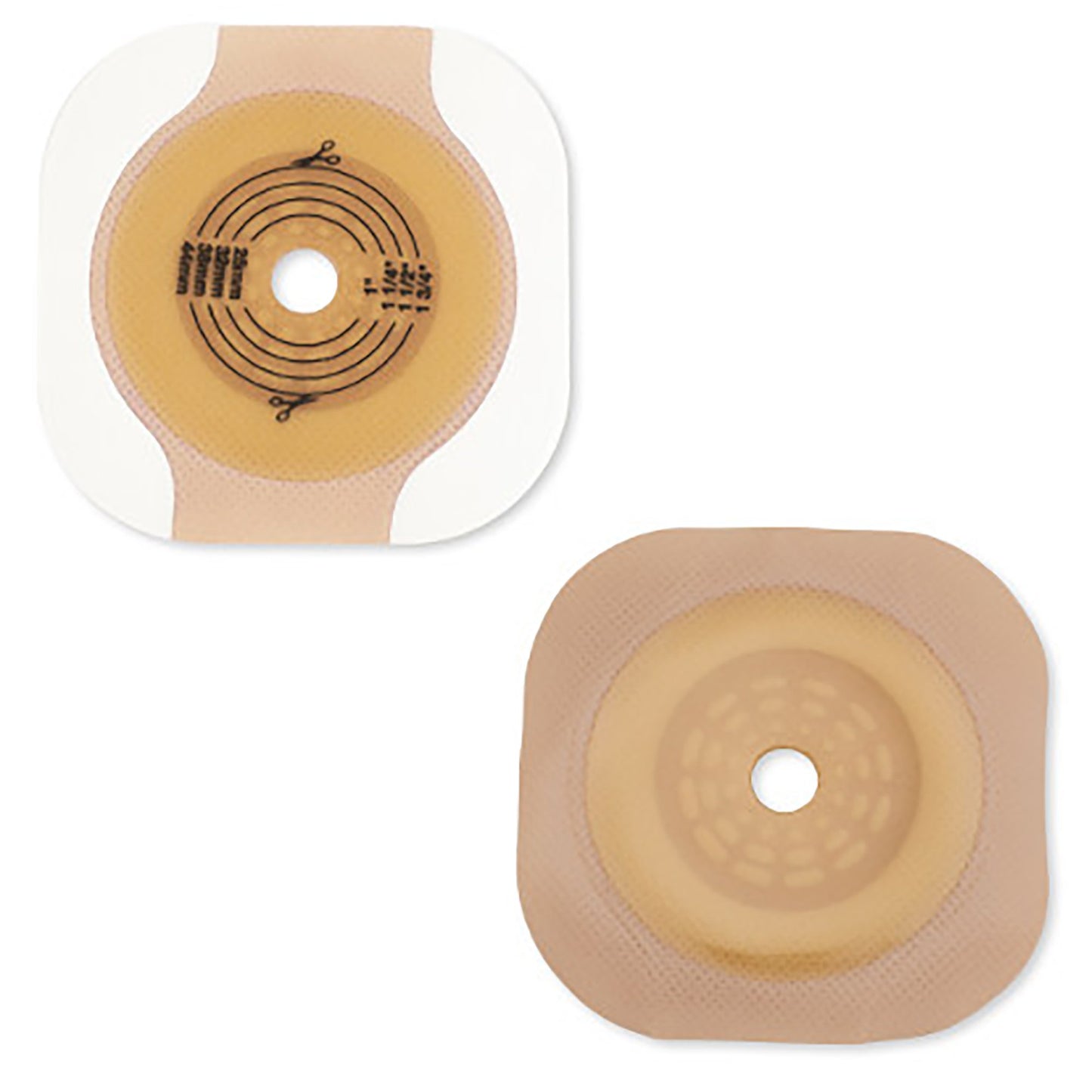 Ostomy Barrier New Image™ CeraPlus™ Trim to Fit, Extended Wear Adhesive Tape Borders 57 mm Flange Red Code System Up to 1-3/4 Inch Opening - 11203