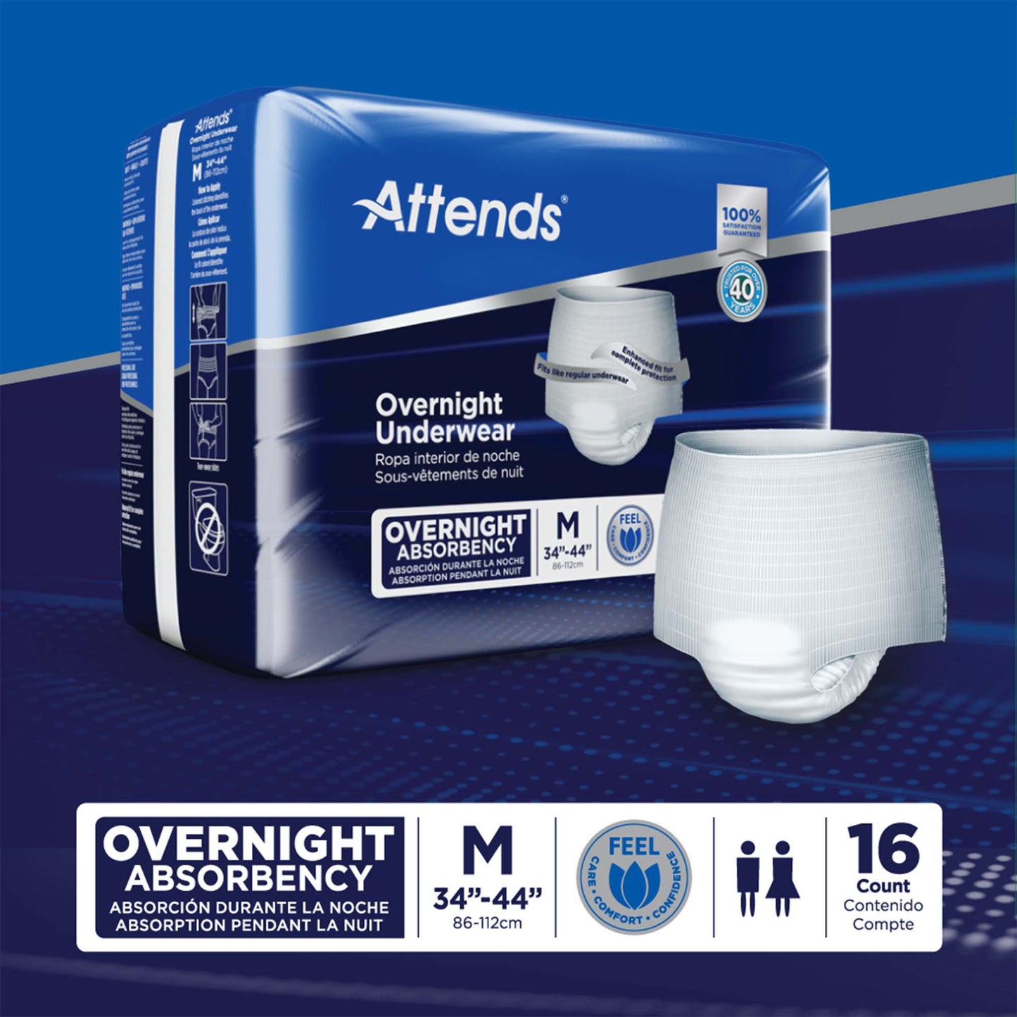 Attends® Overnight Underwear with Extended Wear Protection, Medium APPNT20