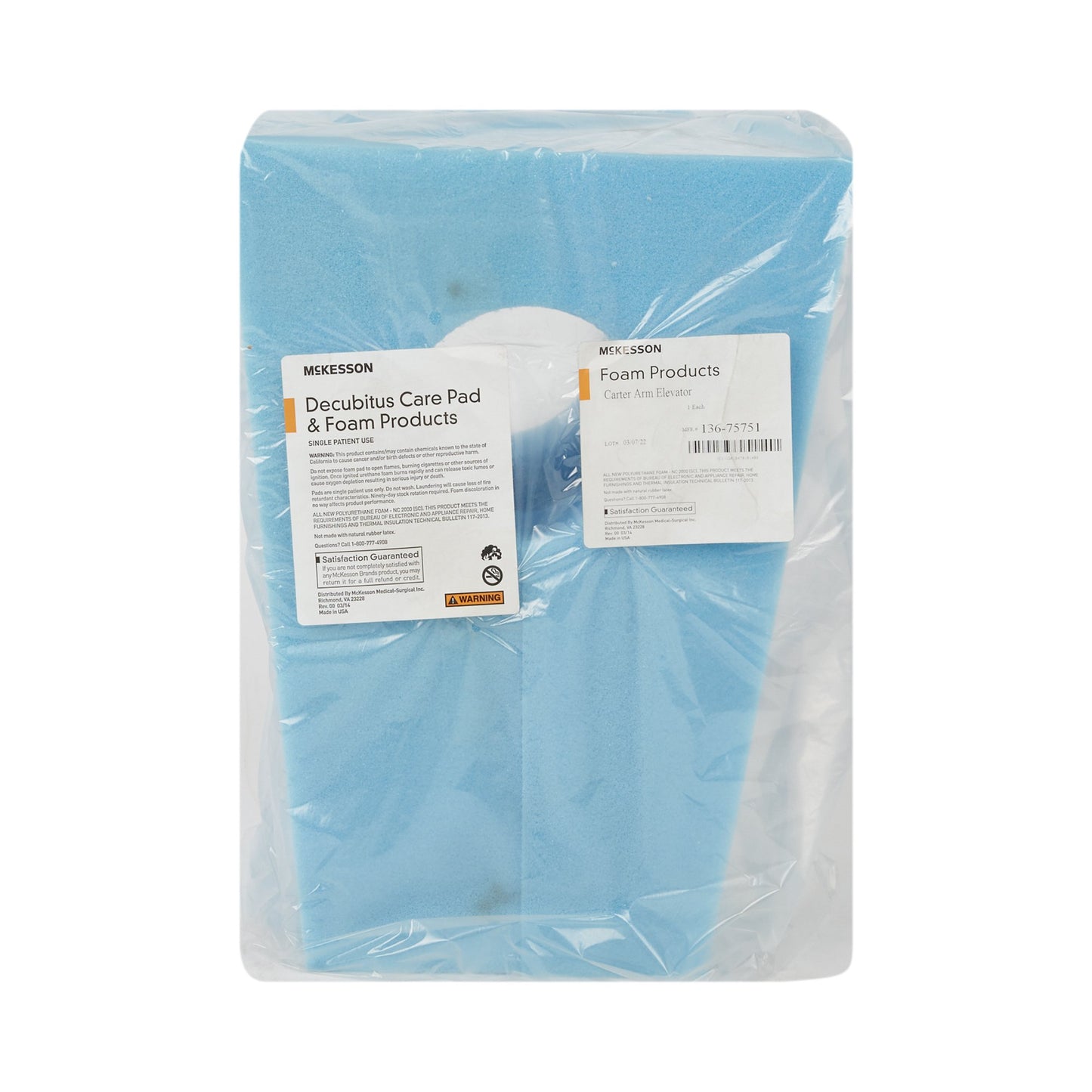 Arm Elevator McKesson 12 W X 9 L X 16 H Inch Foam Freestanding - 136-75751