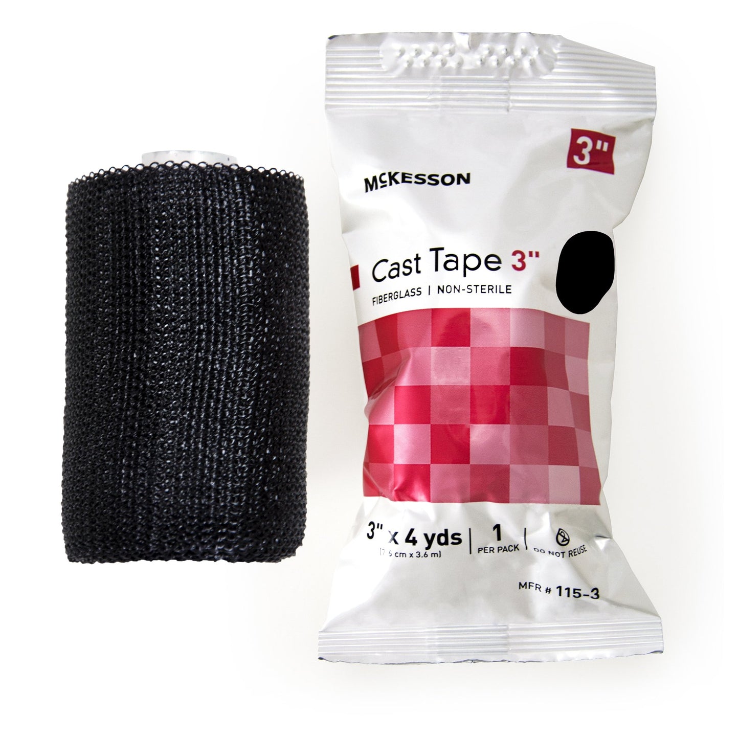 McKesson Black Cast Tape, 3 Inch x 4 Yard 115-3A