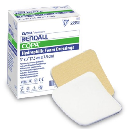 Kendall™ Adhesive without Border Foam Dressing, 3 x 3 Inch 55533