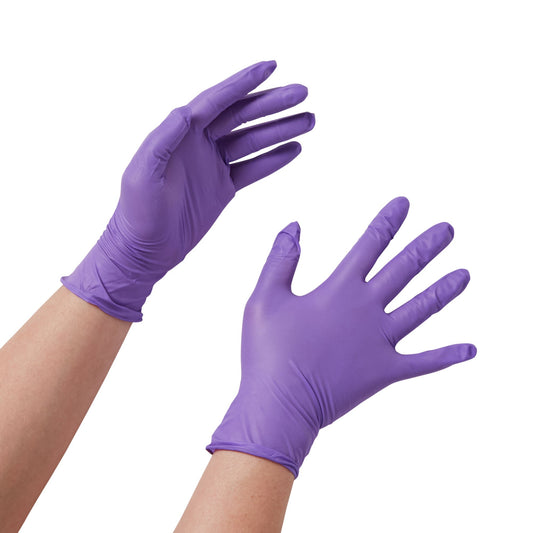 Exam Glove Purple Nitrile® Large NonSterile Nitrile Standard Cuff Length Textured Fingertips Purple Chemo Tested - 55083