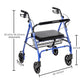 McKesson Bariatric Blue Folding Steel Four-Wheel Rollator 146-10215BL-1