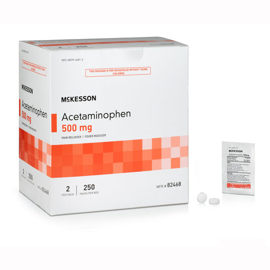 Pain Relief McKesson 500 mg Strength Acetaminophen Unit Dose Tablet 250 per Box - 82468