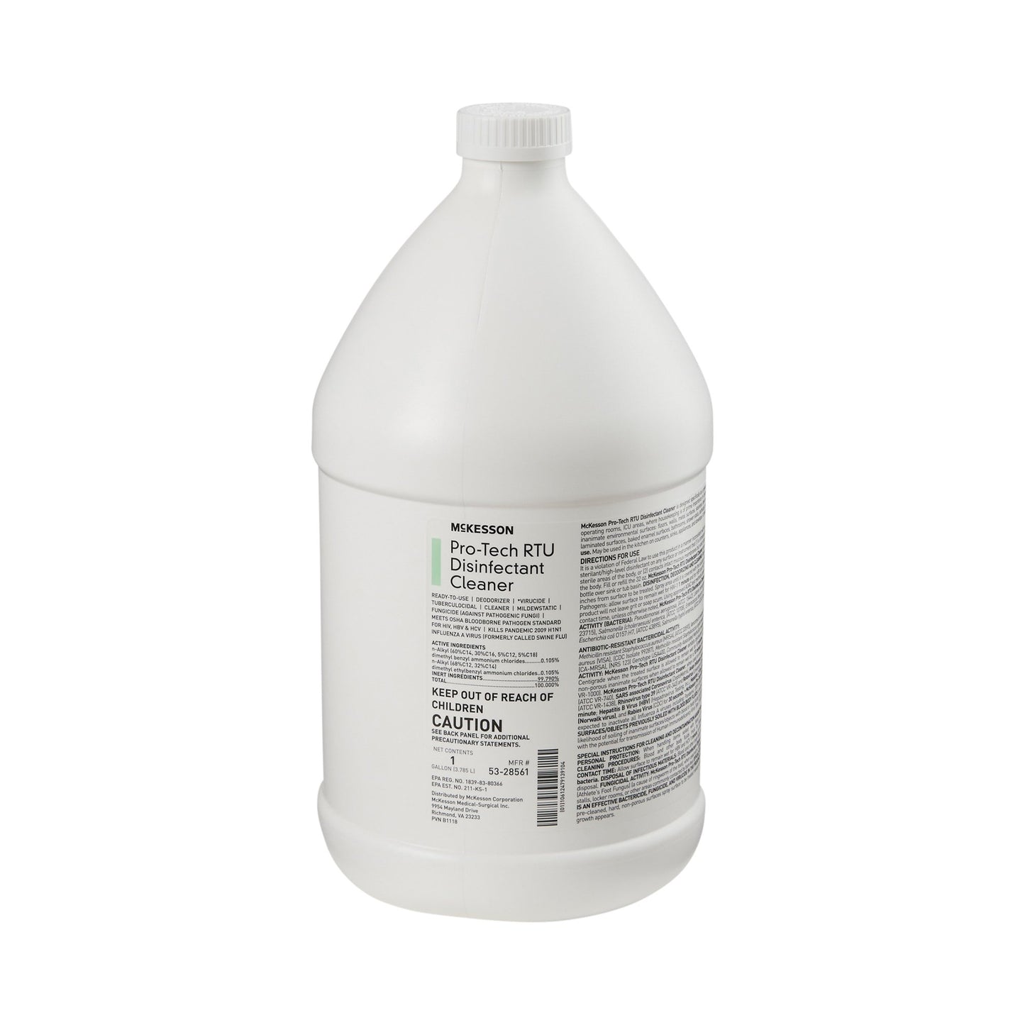 Surface Disinfectant Cleaner McKesson Pro-Tech Quaternary Based J-Fill® Dispensing Systems Liquid 1 gal. Jug Floral Scent NonSterile - 53-28561