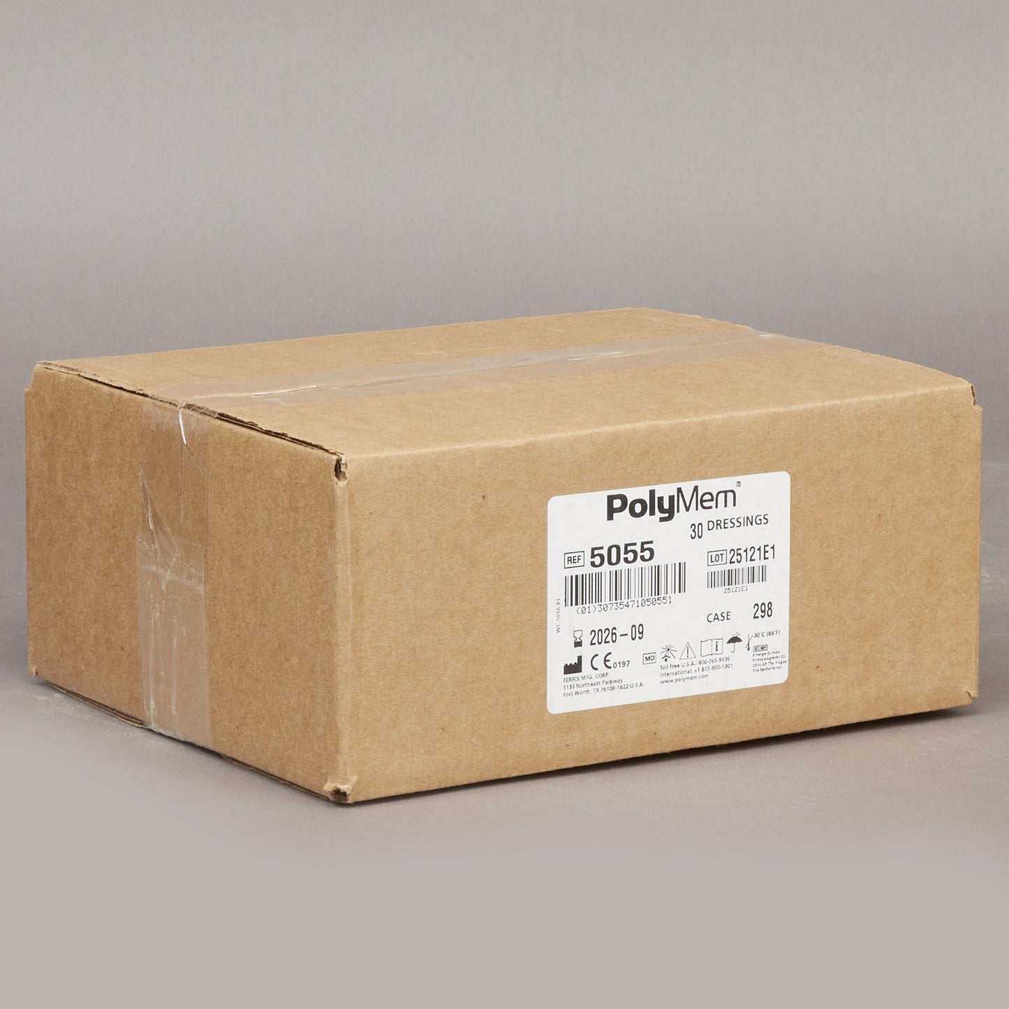 PolyMem® Nonadhesive without Border Foam Dressing, 5 x 5 Inch 5055