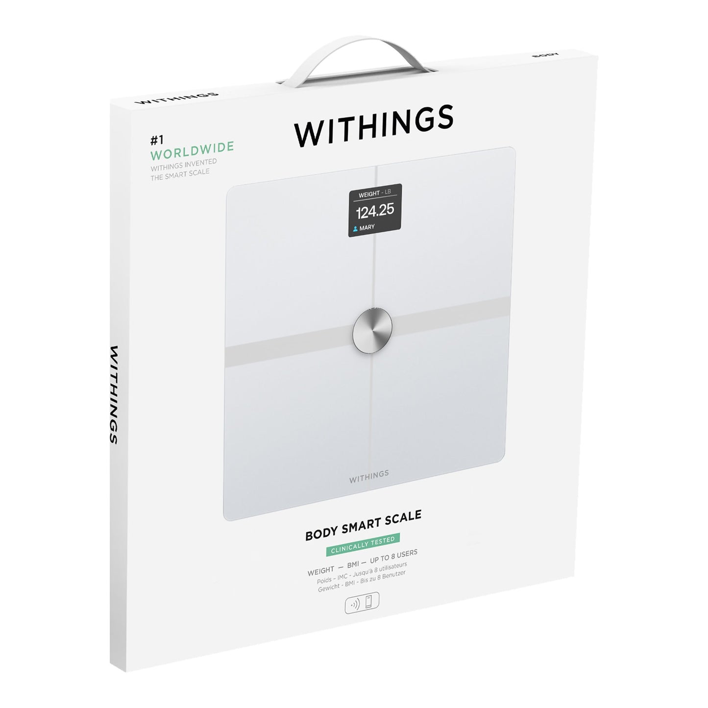 Withings Body Smart Wi-Fi Smart Scale, White WBS13-WHITE-ALL-INTER