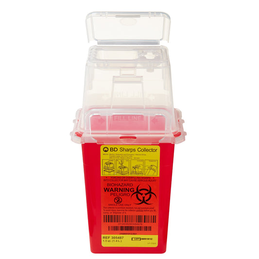 BD Phlebotomy Sharps Container, 1-1/2 Quart, 9 x 4.5 x 4 Inch 305487