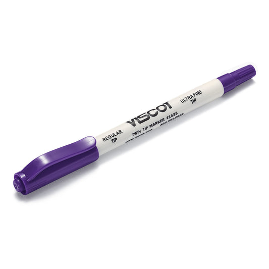 Skin Marker with Ruler Viscot® Twin Tip Gentian Violet / Gentian Violet Ink Sterile Full Size Dual Tip, Regular / Ultra Fine - 1425SR-100