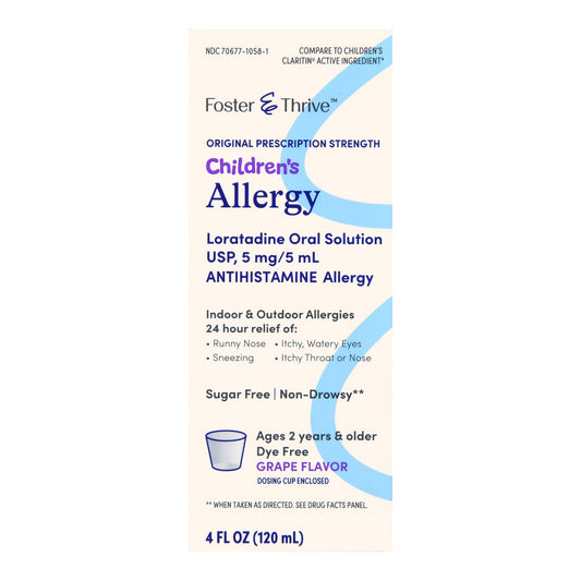 Foster & Thrive™ Children's Allergy Loratadine Oral Solution, Grape Flavor 70677105801