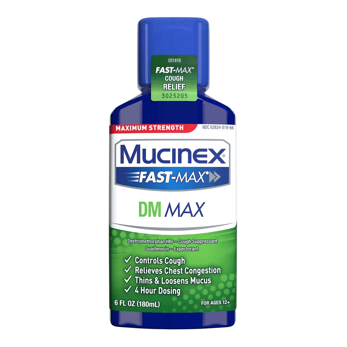 Reckitt Benckiser Mucinex Fast-Max DM Max Guaifenesin / Dextromethorphan Cold and Cough Relief 63824001966, 1 Each