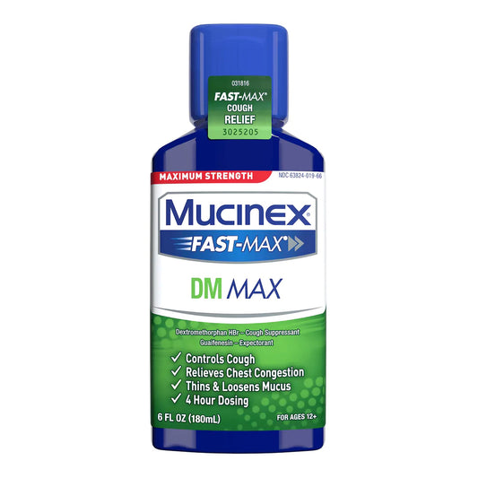 Reckitt Benckiser Mucinex Fast-Max DM Max Guaifenesin / Dextromethorphan Cold and Cough Relief 63824001966, 1 Each