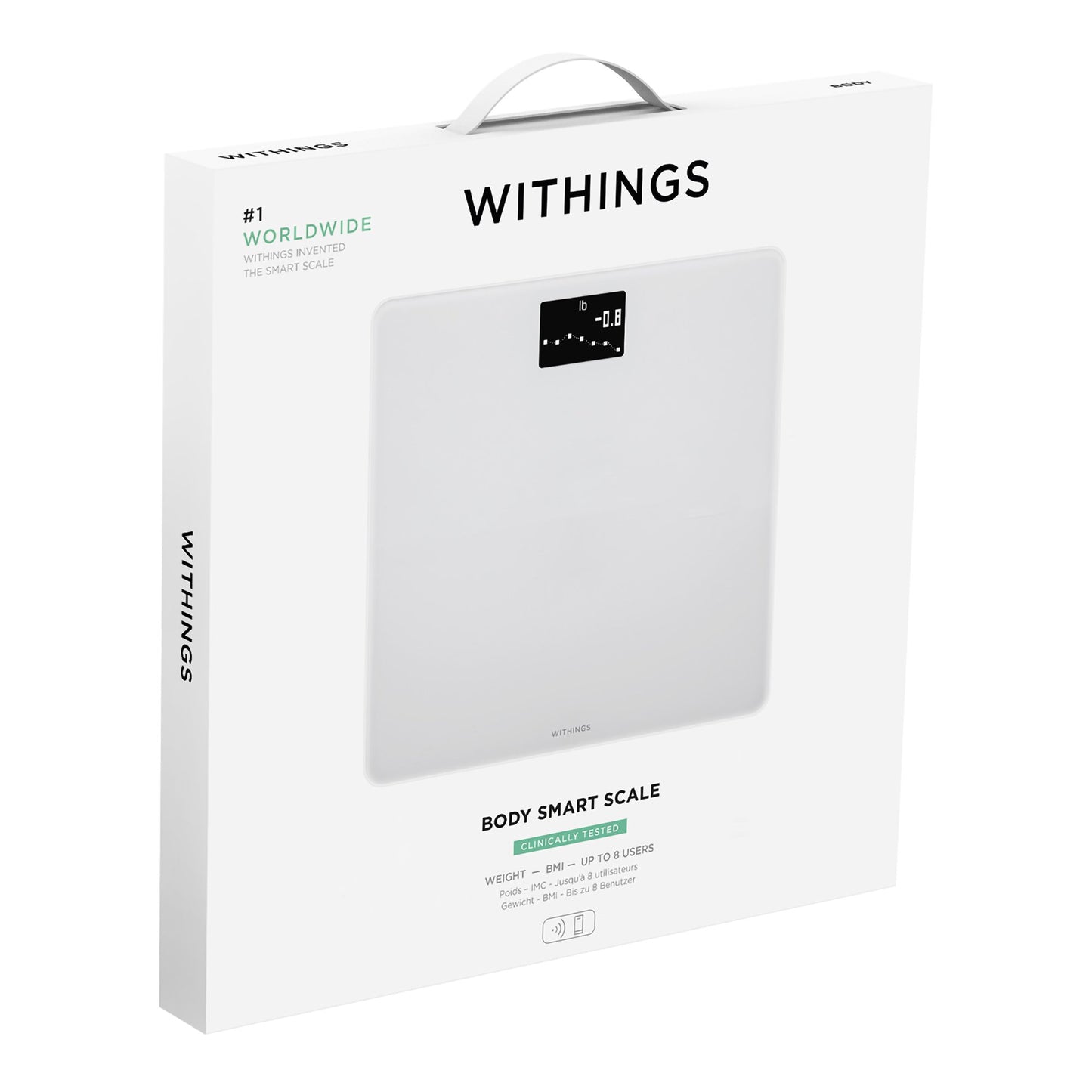 Withings Body Wifi Smart Scale, White WBS06-WHITE-ALL-INTER