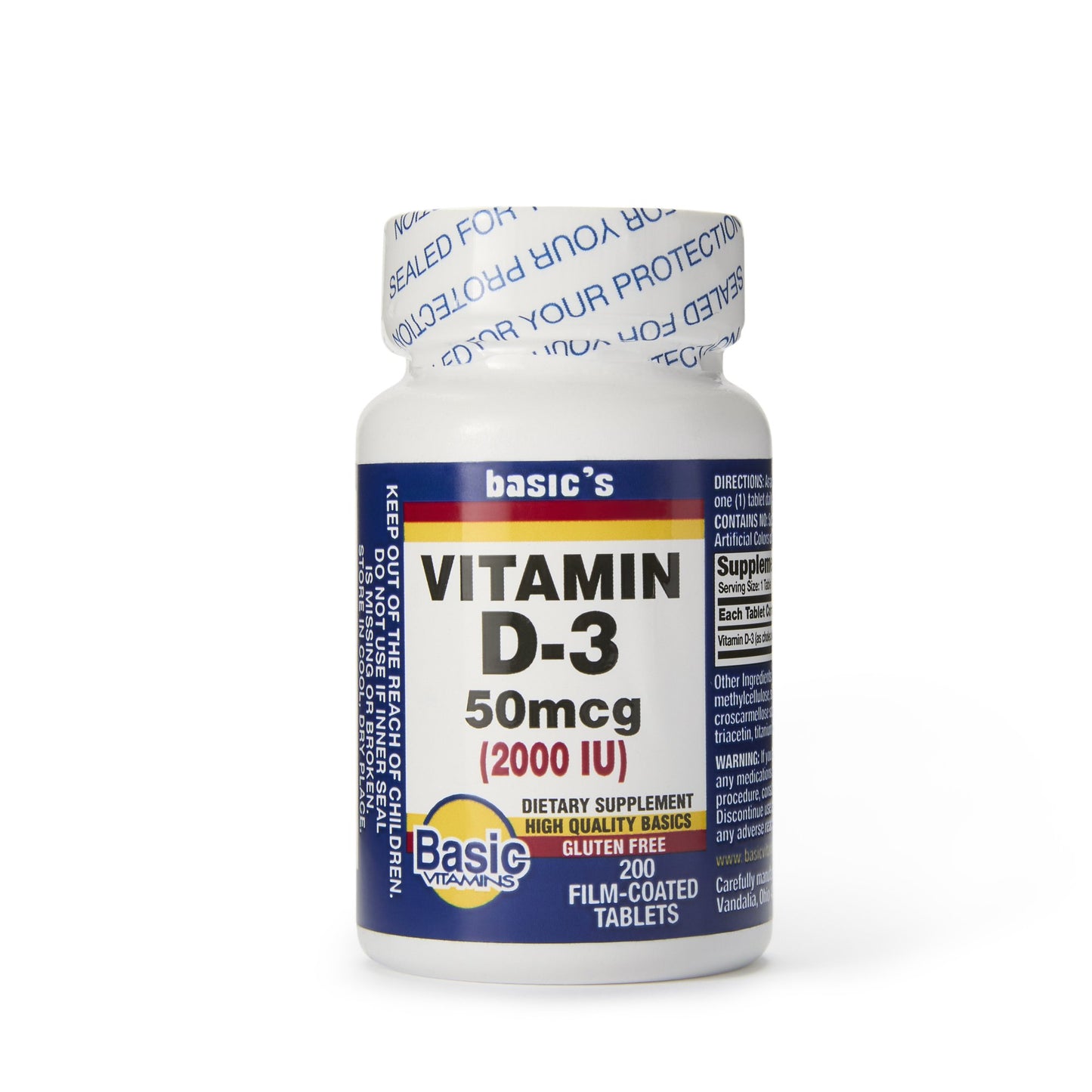 Basic's Vitamin D-3 Dietary Supplement 30761016840