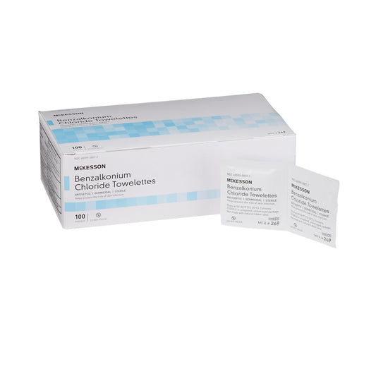 Antiseptic Skin Towelette McKesson Individual Packet Unscented 100 Count - 269