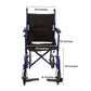 McKesson Lightweight Transport Chair, Black with Blue Finish 146-ATC19-BL