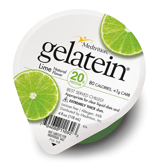 Oral Supplement Gelatein® Lime Flavor Gel 4 oz. Cup - 11692