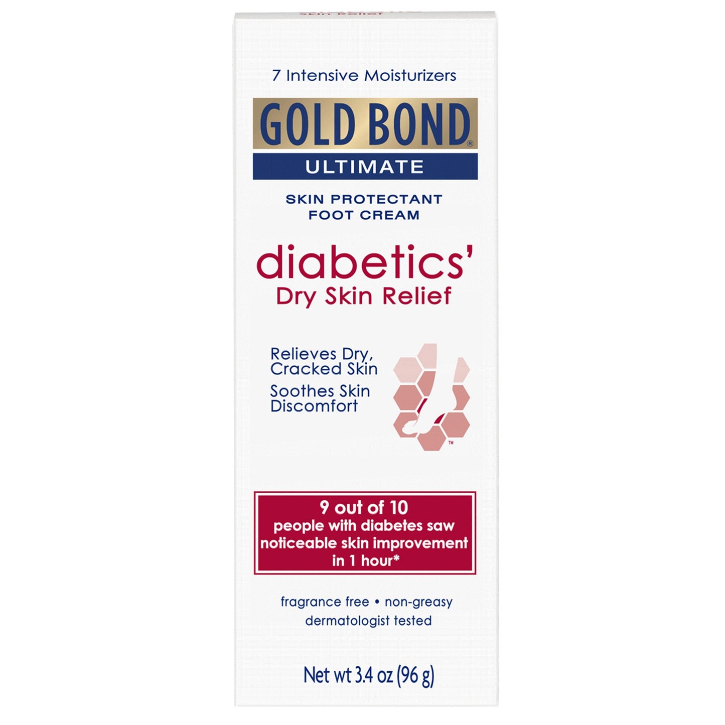 Foot Moisturizer Gold Bond® Medicated Diabetics' 3.4 oz. Tube Unscented Cream 04116705400