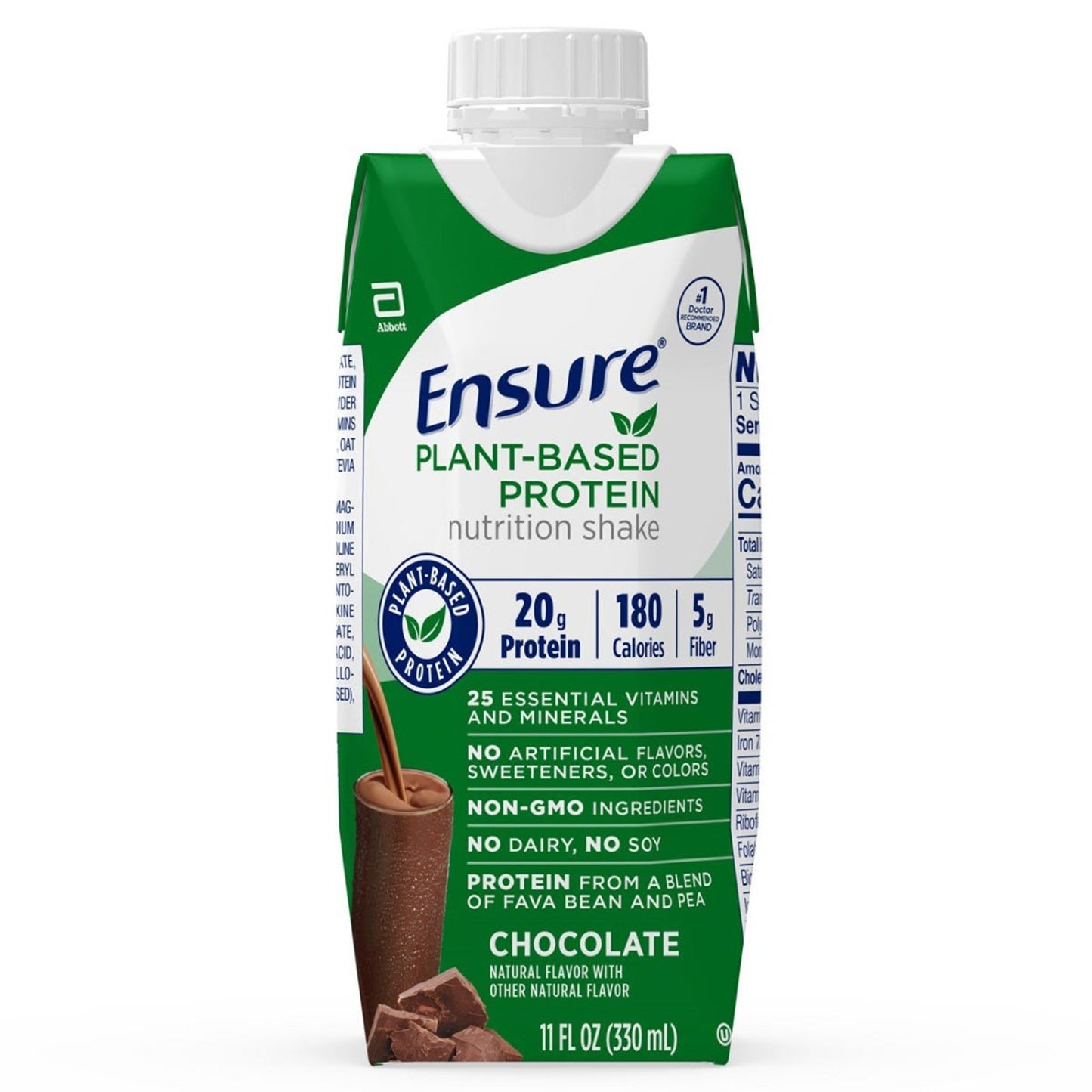 Ensure® Plant Based Protein Nutrition Shake, Chocolate, 11-ounce carton 67453