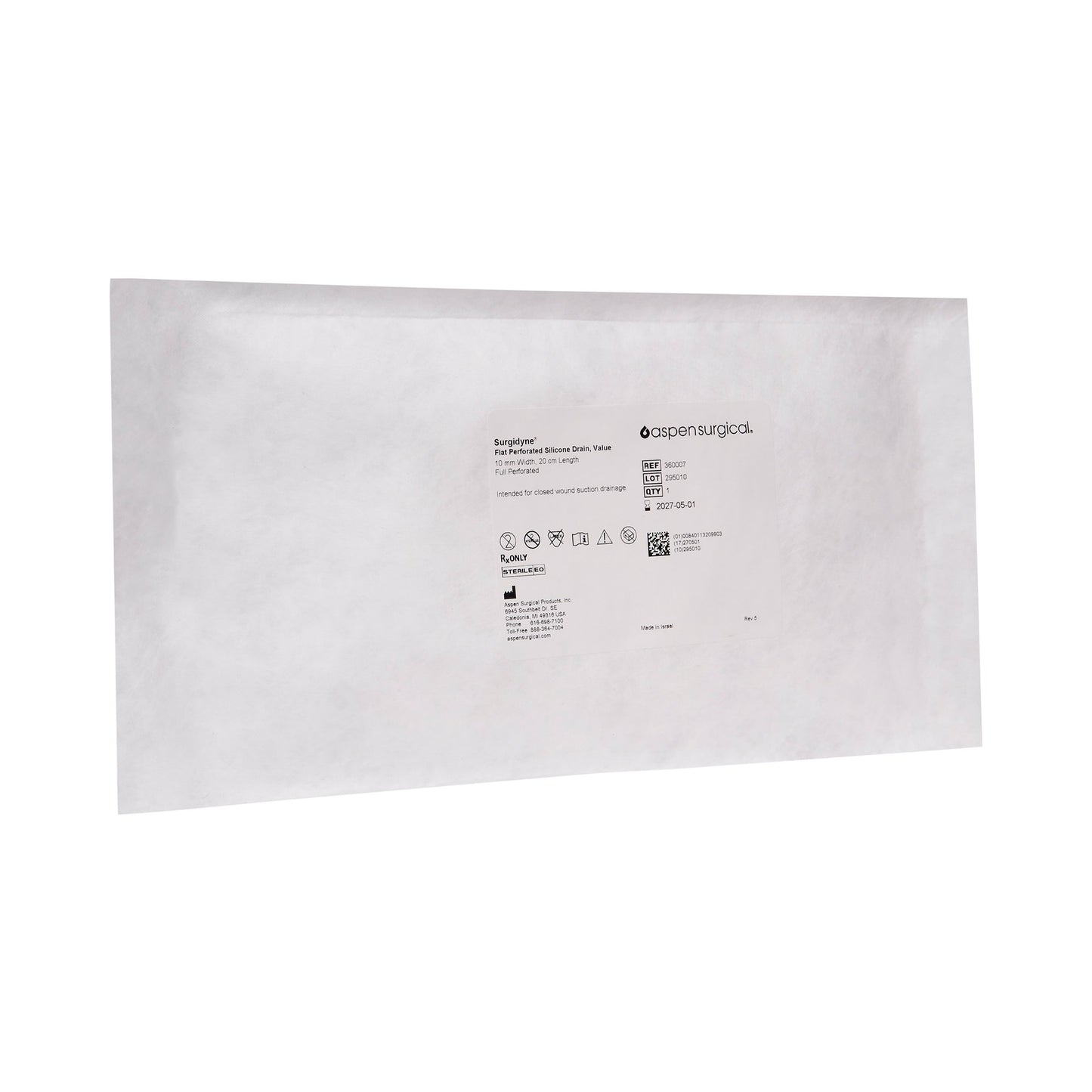 Wound Drain Tube McKesson Brand Flat Hubless Type Without Attachment Flat Perforated Channel Type 10 Fr. Size Sterile - 360005