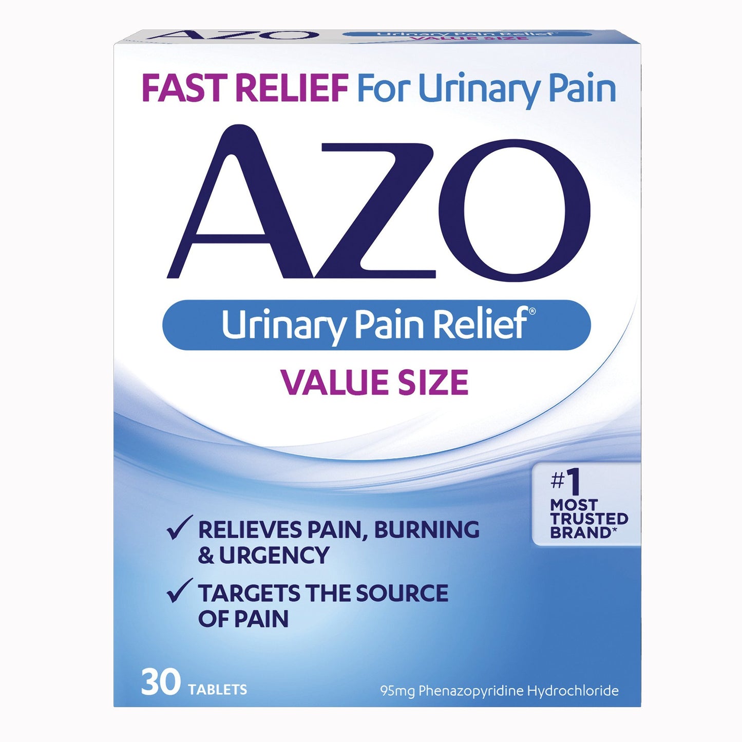 AZO® Urinary Pain Relief Tablets, Maximum Strength, 30 per Box 787651301525