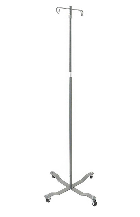 IV Stand 2 Hooks 4 Legs with Casters - 13033SV
