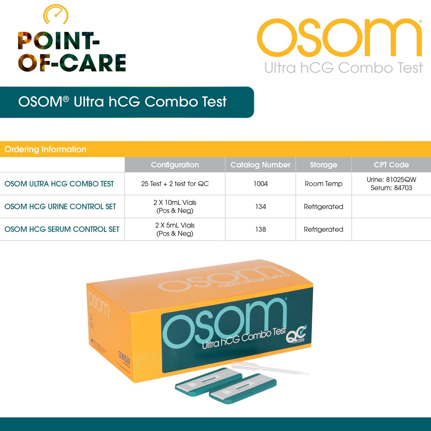 OSOM® Ultra hCG Combo Pregnancy Fertility Reproductive Health Test Kit 1004