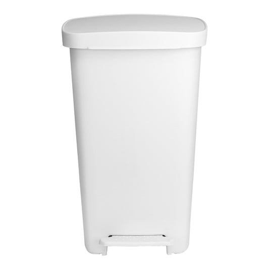 McKesson Waste Can with Step-On Pedal, Plastic, White, 15.16 x 14.76 x 26.57 Inch 16-25266