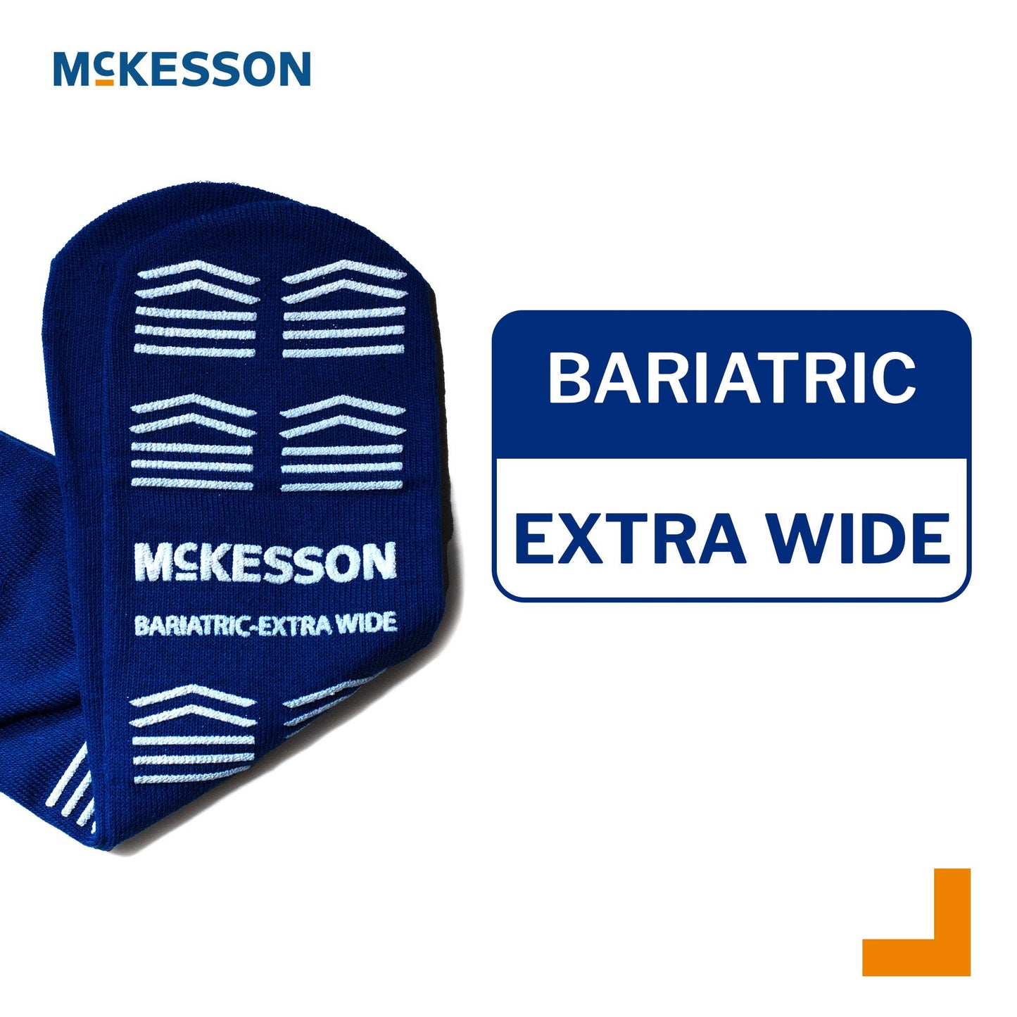 Slipper Socks McKesson Unisex Adult Bariatric / X-Wide Single Tread Single Patient Use Royal Blue 16-BXW-SCE4