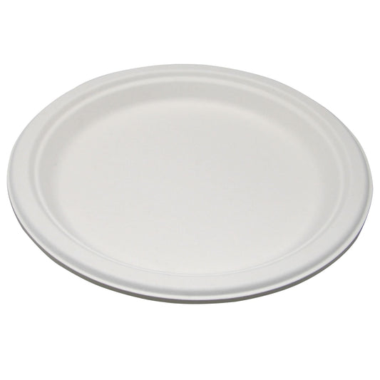 Molded Fiber Plate Medd Max White Single Use P009