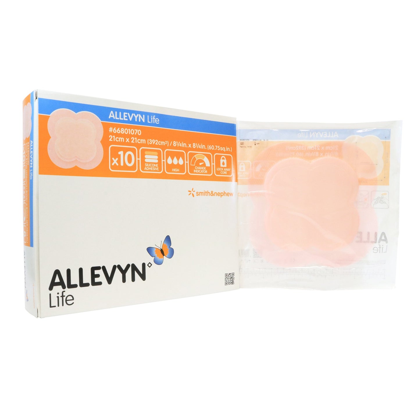 Allevyn™ Life Silicone Adhesive with Border Silicone Foam Dressing, 21 x 21 cm 66801070