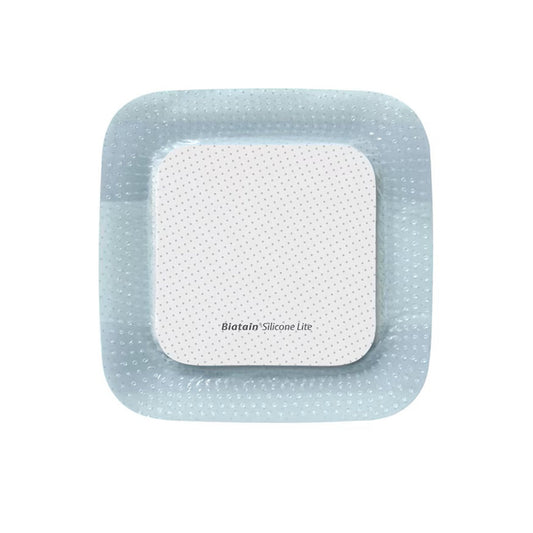 Thin Foam Dressing Biatain® Silicone Lite 5 X 5 Inch With Border Film Backing Silicone Adhesive Square Sterile - 33446