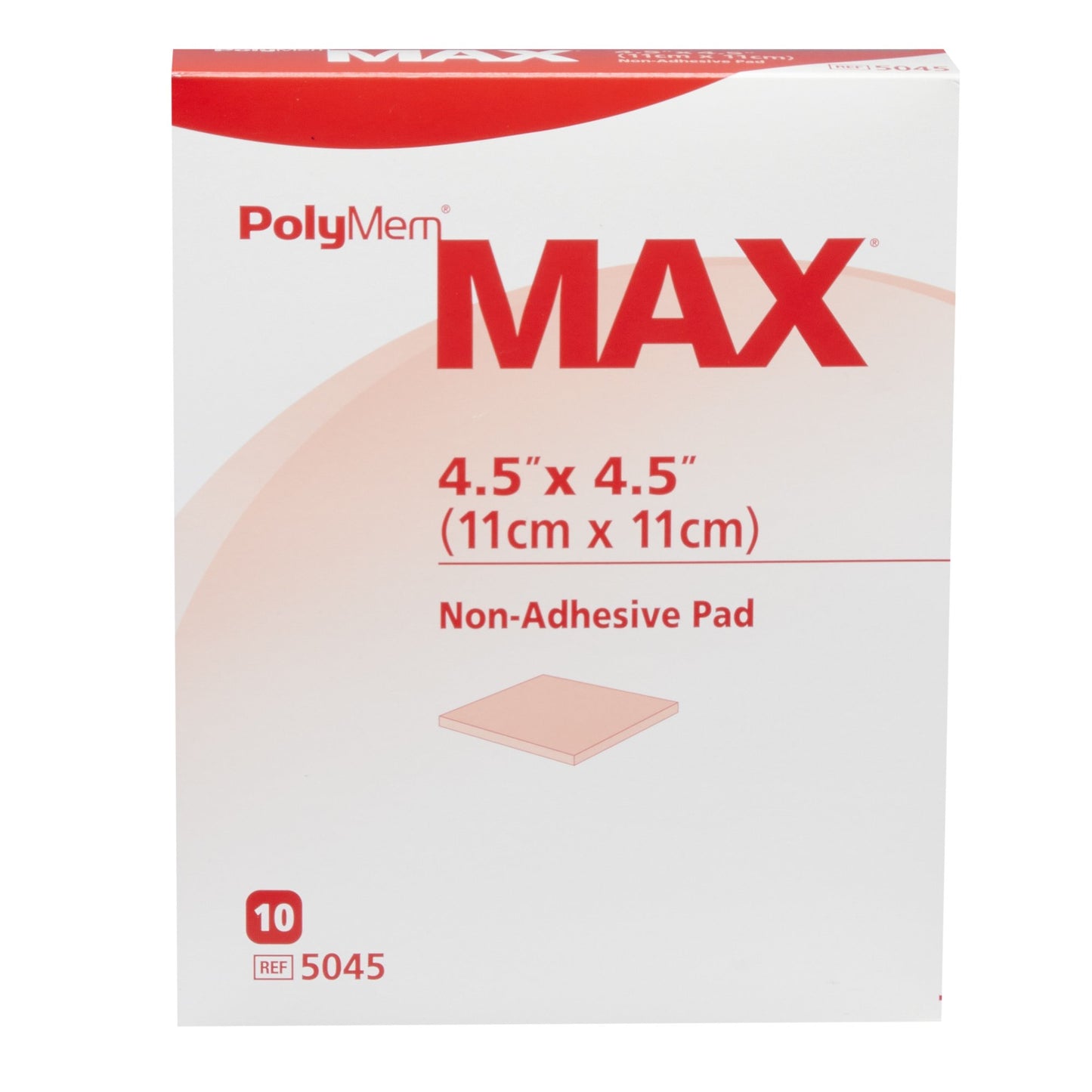 PolyMem® Max® Nonadhesive without Border Foam Dressing, 4½ x 4½ Inch 5045