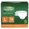 Unisex Adult Incontinence Brief Depend® Large Disposable Heavy Absorbency - 35458