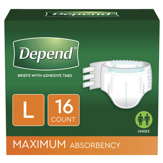 Unisex Adult Incontinence Brief Depend® Large Disposable Heavy Absorbency - 35458