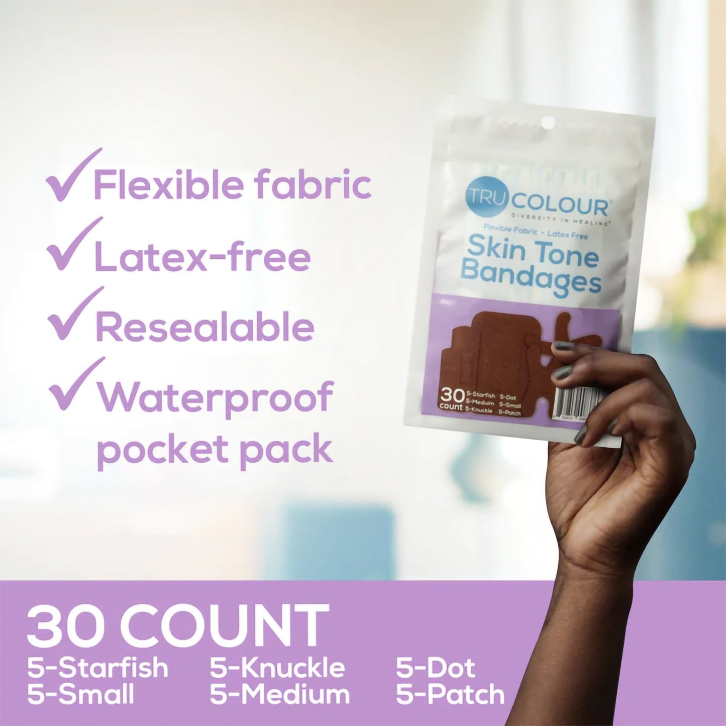 TruColour® Dark Brown Adhesive Strips, Assorted Shapes and Sizes TCB-PASD