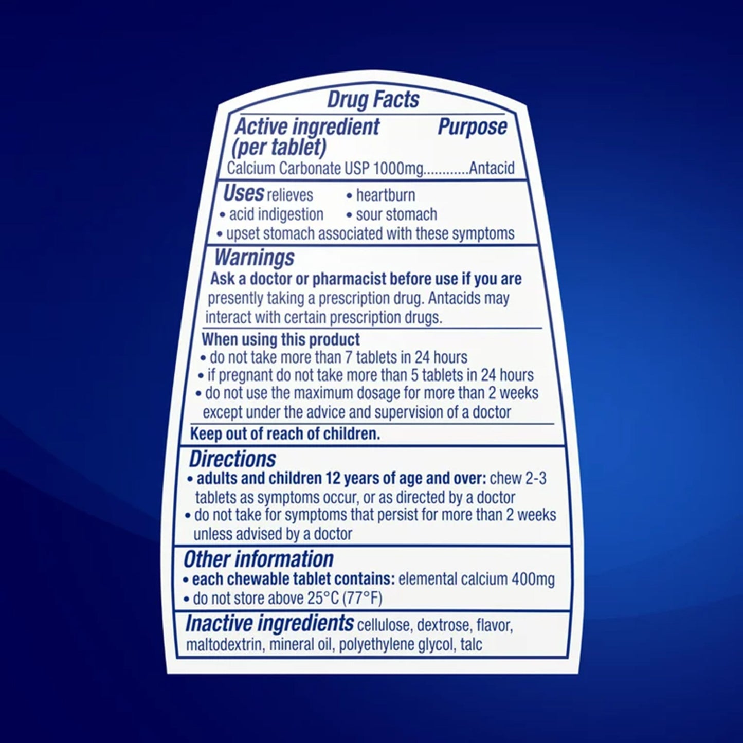 Tums Ultra Strength 1000 Antacid Chewable Tablets, Assorted Berries 00135018102