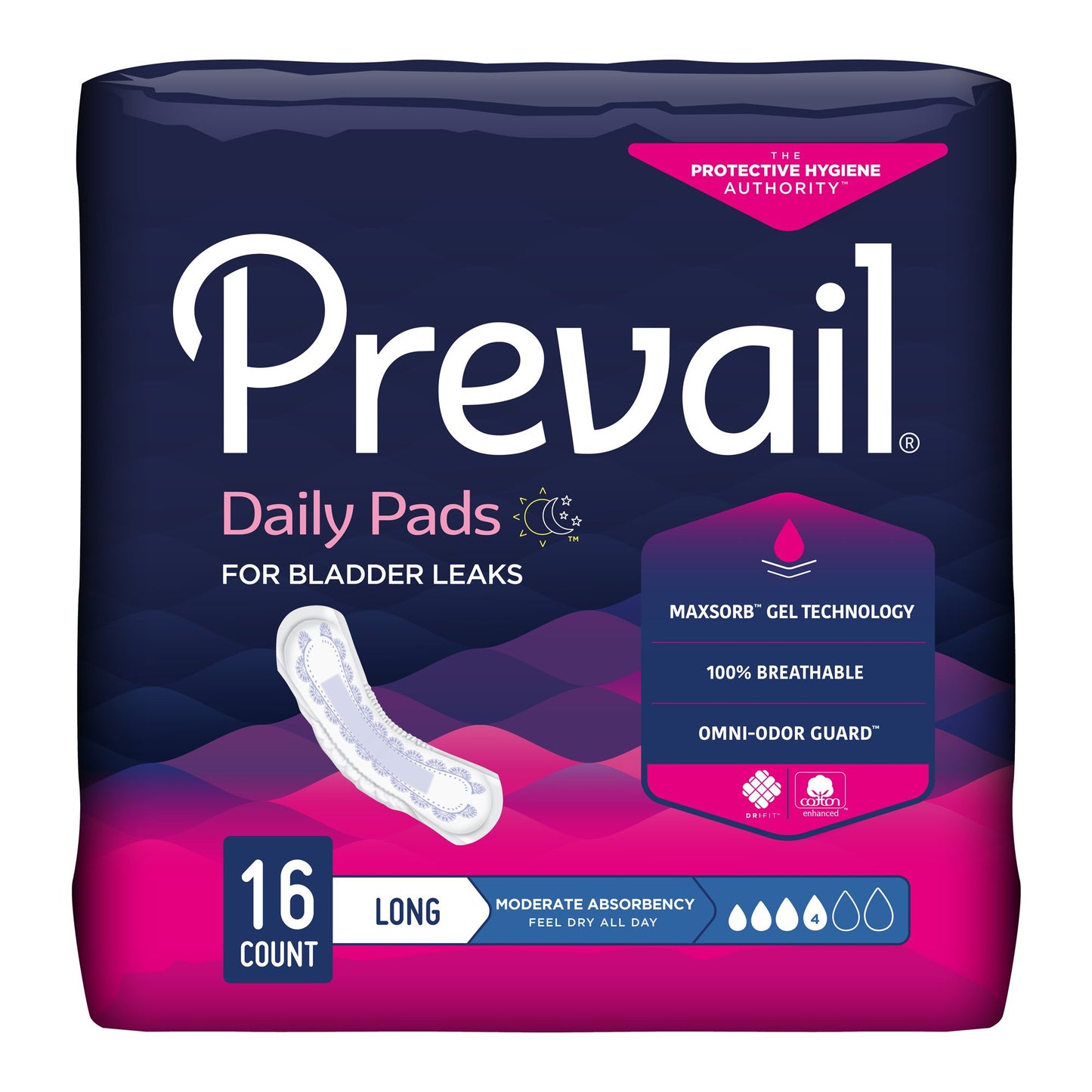 Prevail® Daily Pads Moderate Bladder Control Pad, 11-Inch Length BC-013