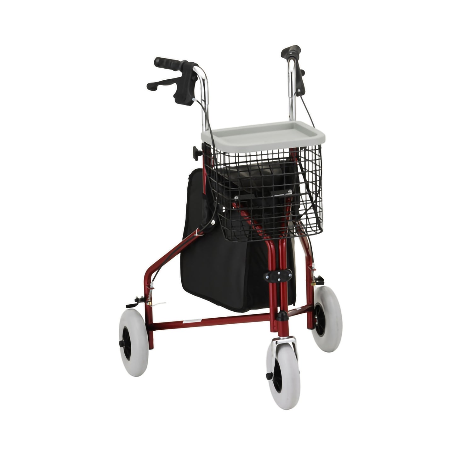 3 Wheel Rollator Traveler® Red Adjustable Height / Folding Aluminum Frame - 4900RD
