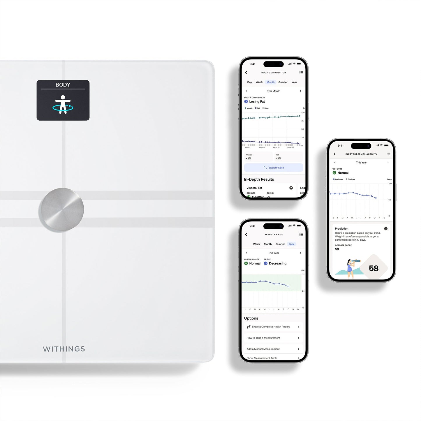 Withings Body Comp Wifi Smart Scale, White WBS12-WHITE-ALL-INTER
