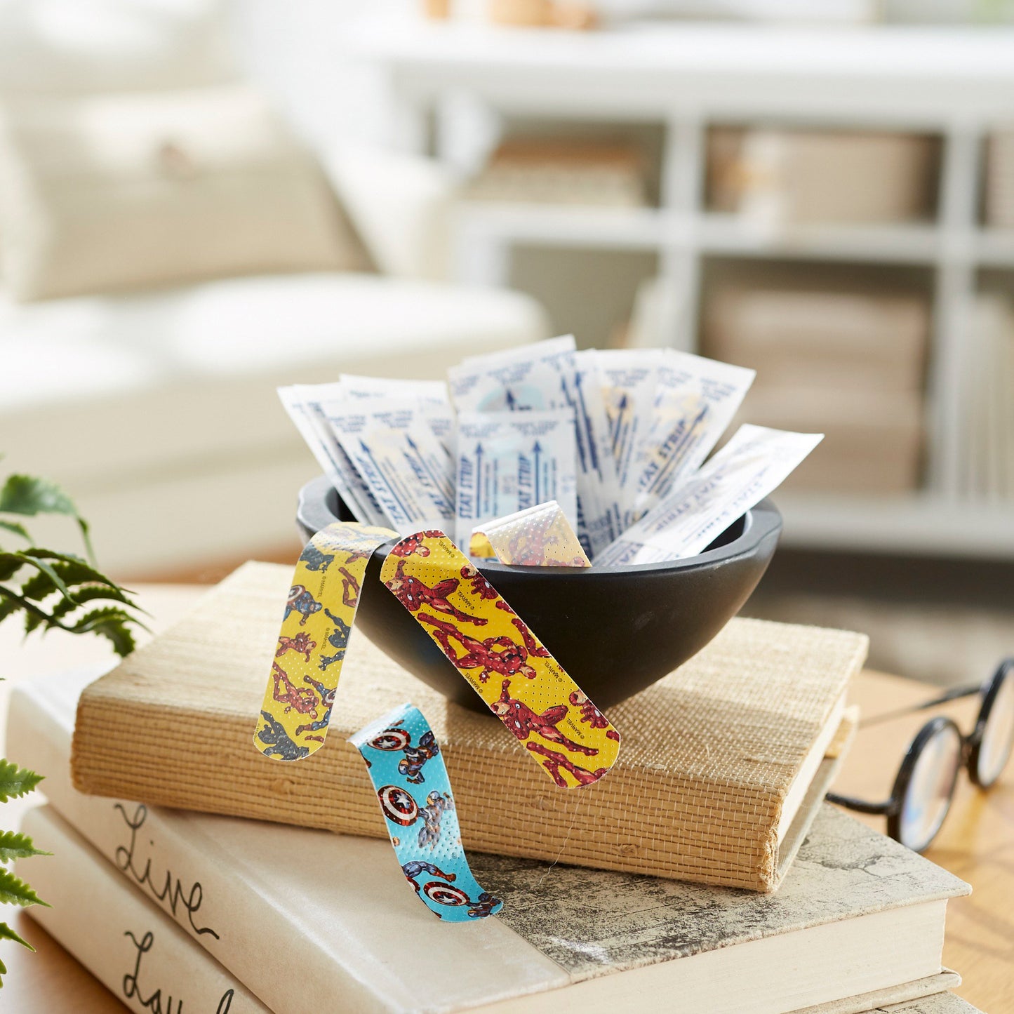 American® White Cross Stat Strip® Kid Design (Avengers) Adhesive Strips 1087837