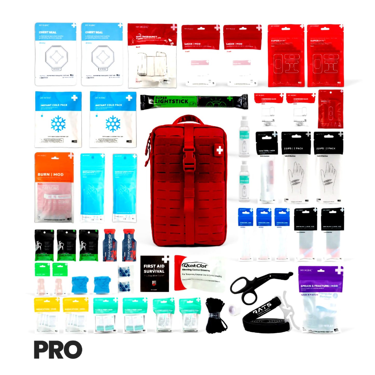 My Medic MyFAK Pro First Aid Kit, Large Trauma Kit with Medical Supplies, Black MM-KIT-U-MFK-LG-RED-PRO