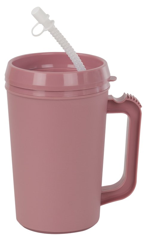 Insulated Drinking Mug GMAX Industries 22 oz. Mauve Plastic Reusable - GP55204