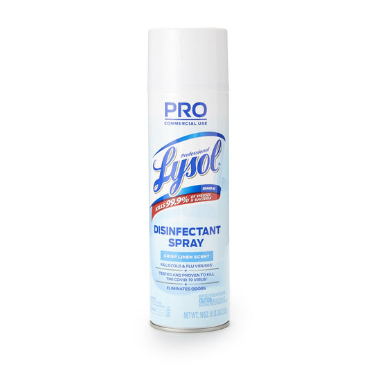 Surface Disinfectant Professional Lysol® Alcohol Based Aerosol Spray Liquid 19 oz. Can Crisp Linen Scent NonSterile - RAC74828CT