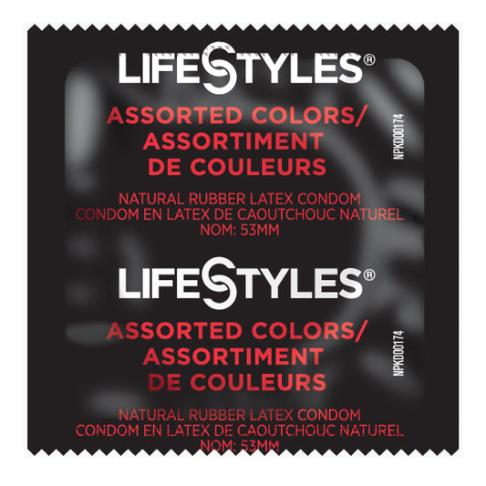 Condom Lifestyles® Assorted Colors Lubricated One Size Fits Most 1,008 per Case - 310150